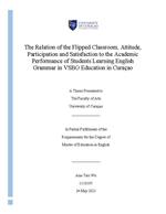 The relation of the flipped classroom, attitude, participation and satisfaction to the academic performance of students learning English grammar in VSBO education in Curaçao